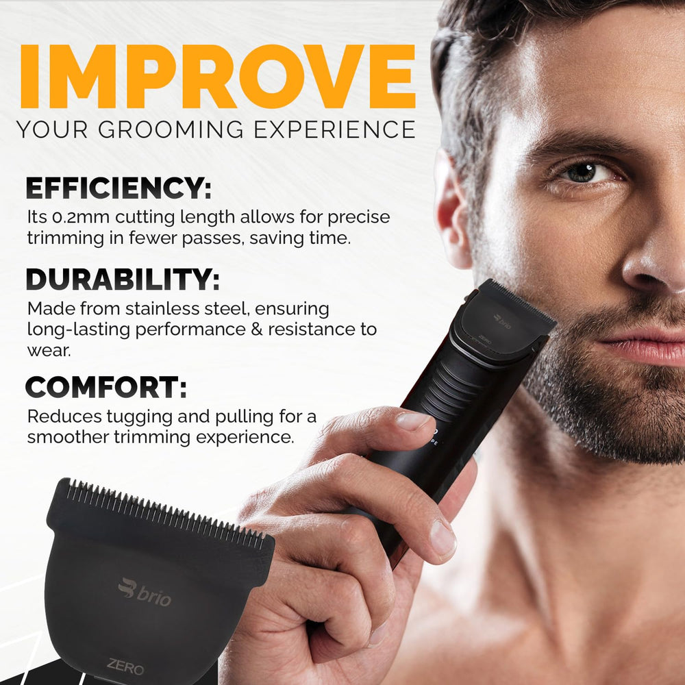 Brio Beardscape compatibility graphic highlights V1 and V2 fit for seamless precision