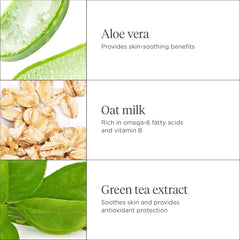 Briogeo Aloe Oat Milk Conditioner swatch illustrates lightweight, non-greasy hydration.