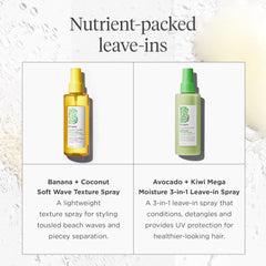 Briogeo Avocado + Kiwi Mega Moisture UV protection label signals sun defense