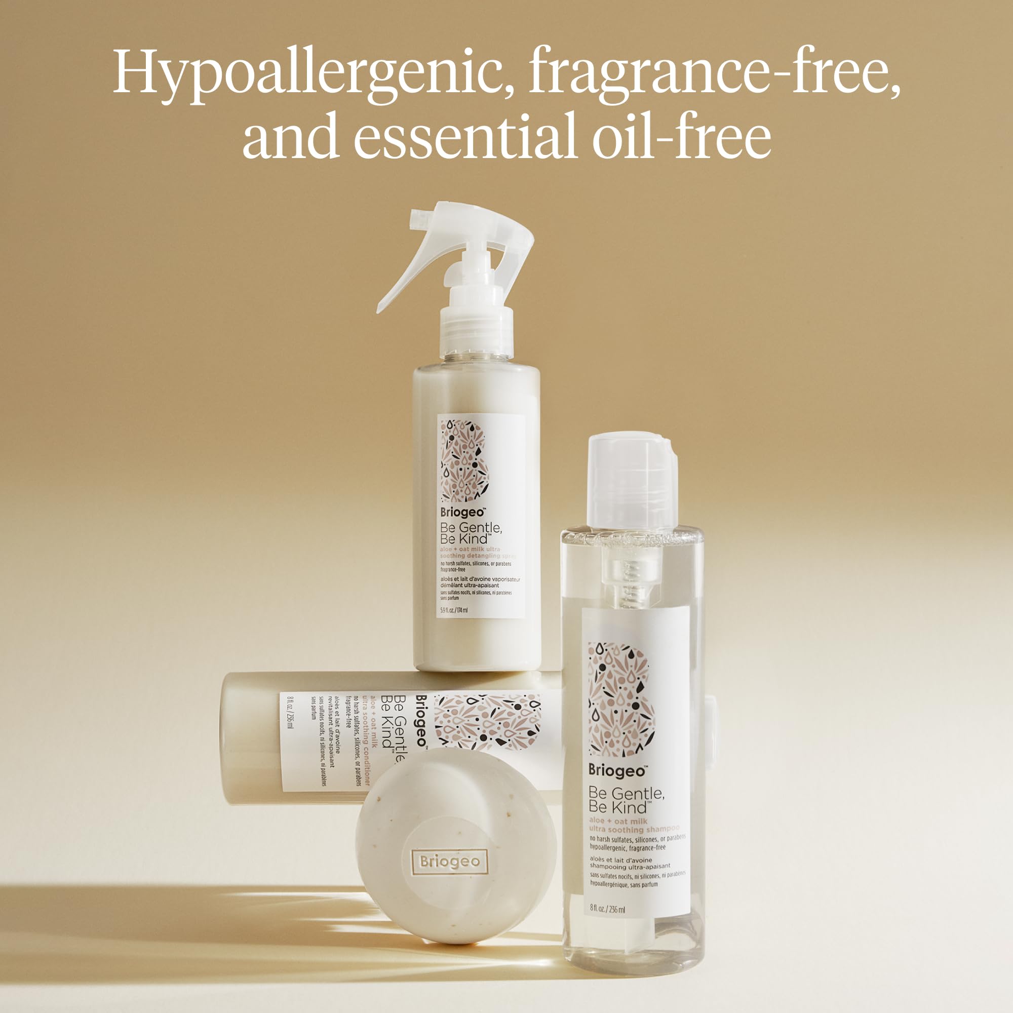 Briogeo Be Gentle Be Kind green tea and meadowfoam oil detail highlights antioxidant support.