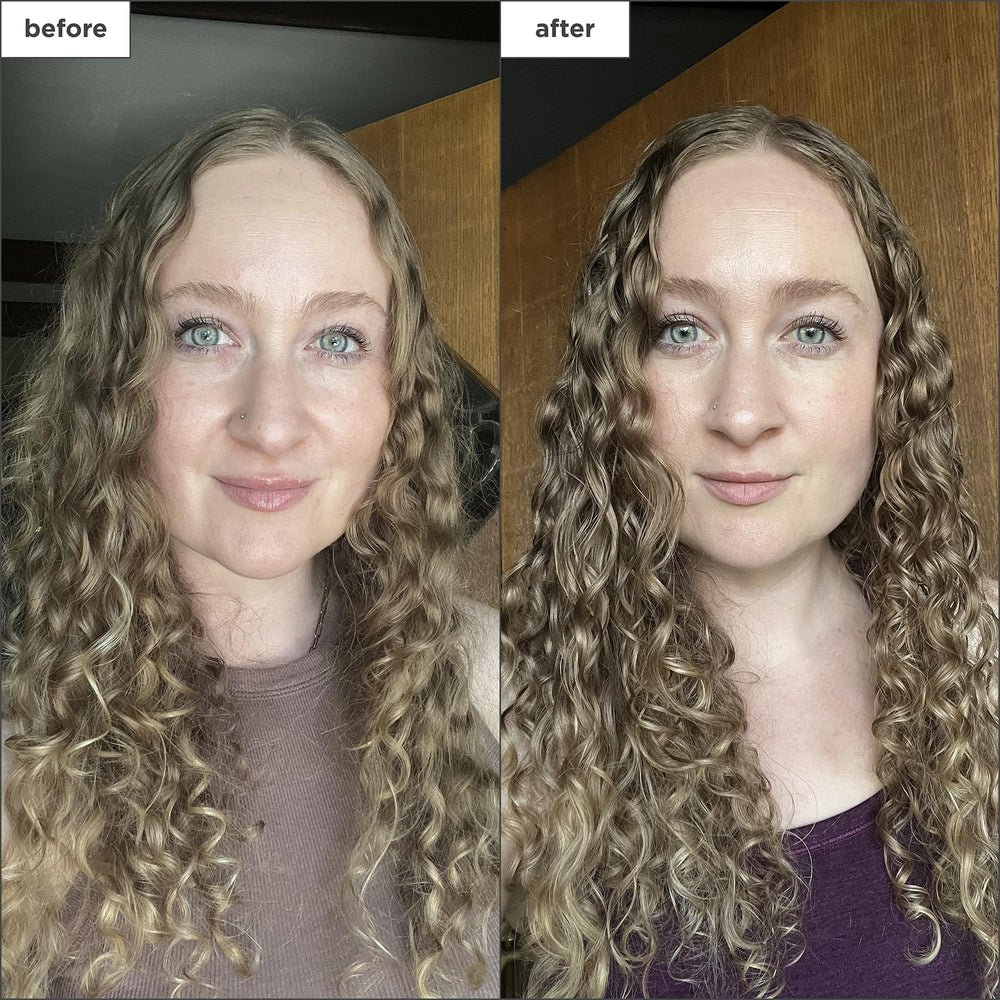 Coconut oil seals in moisture to protect against breakage in Briogeo leave-in.