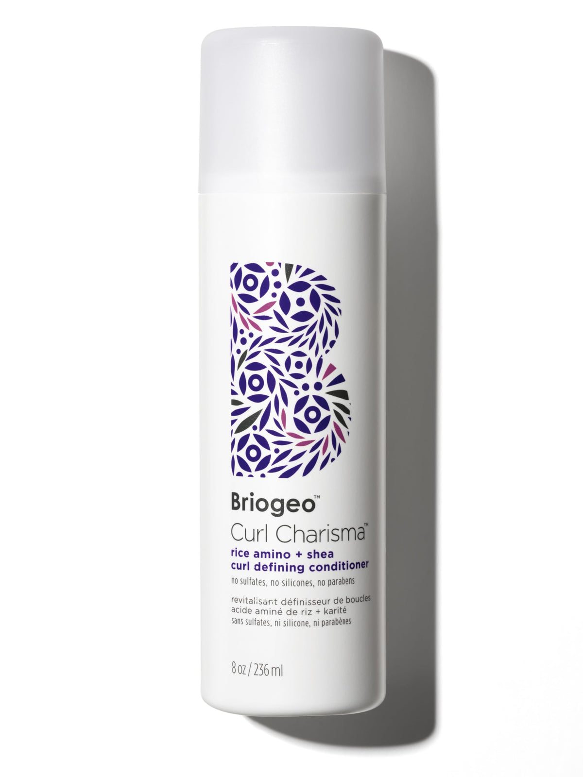 Briogeo Curl Charisma bottle with pour demonstrates silicone-free hydration for defined waves