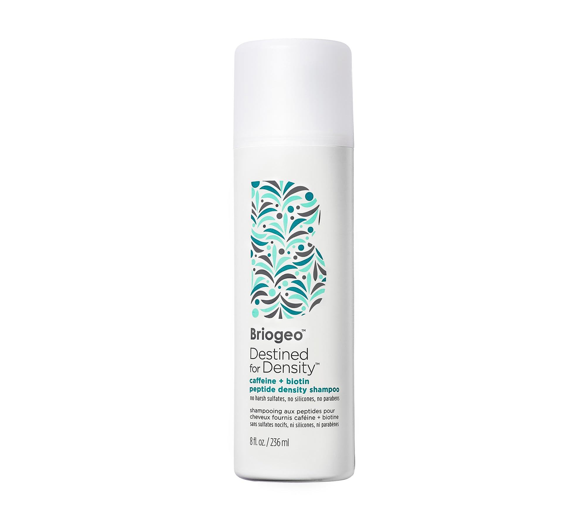 Briogeo Destined For Density bottle front shows vegan, cruelty-free shampoo.