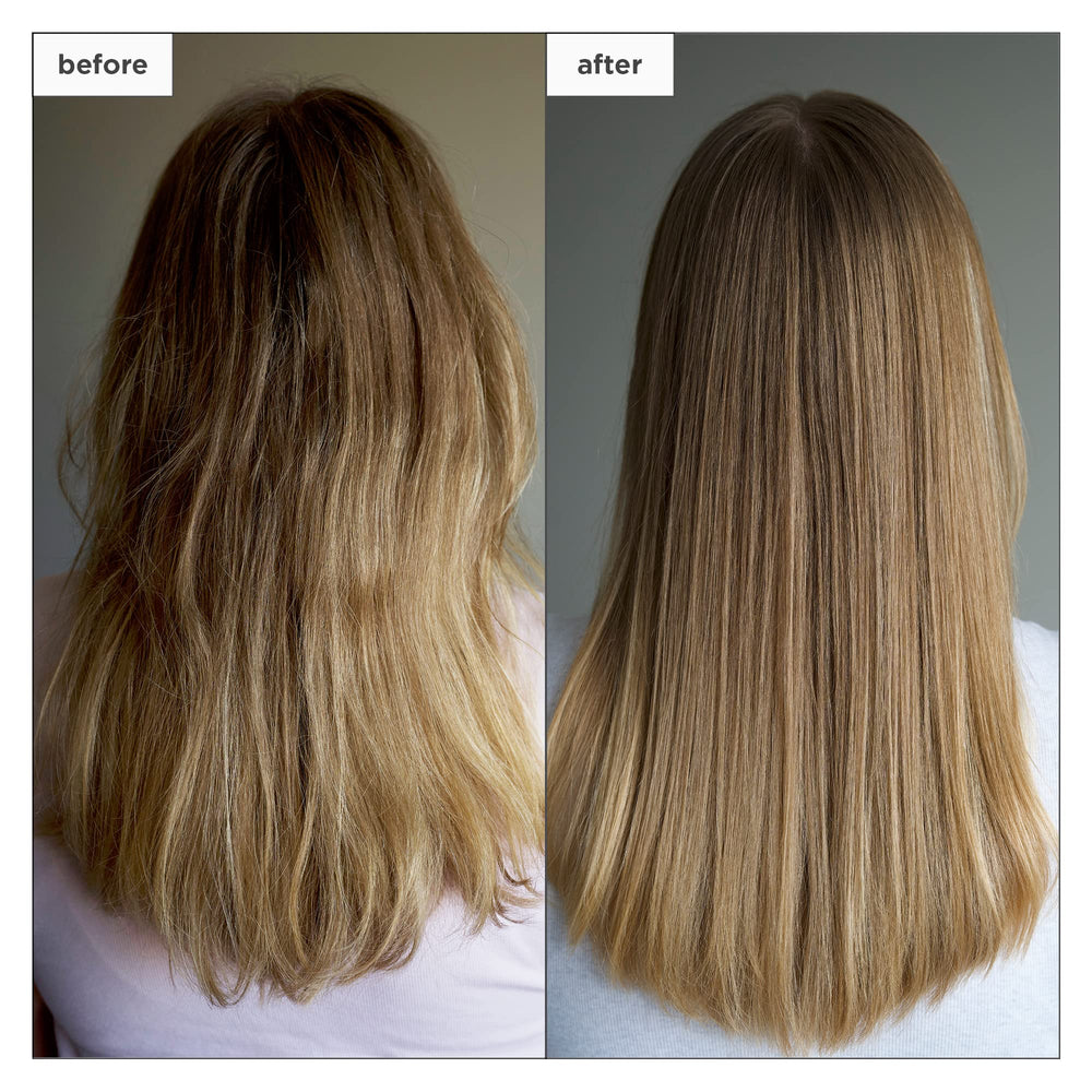 Briogeo Don't Despair, Repair leave-in on damp hair showing smooth texture.