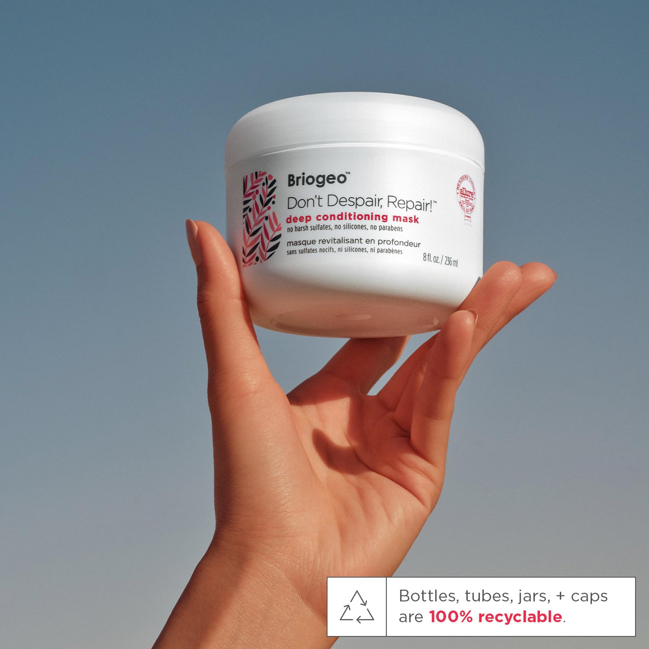 Briogeo Don't Despair, Repair! hair being coated with deep conditioning treatment.