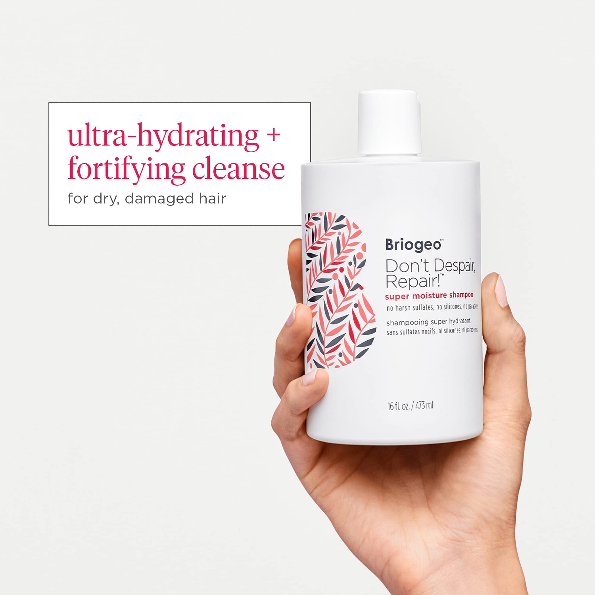 Argan oil detail in Briogeo formula for enhanced moisture and shine.
