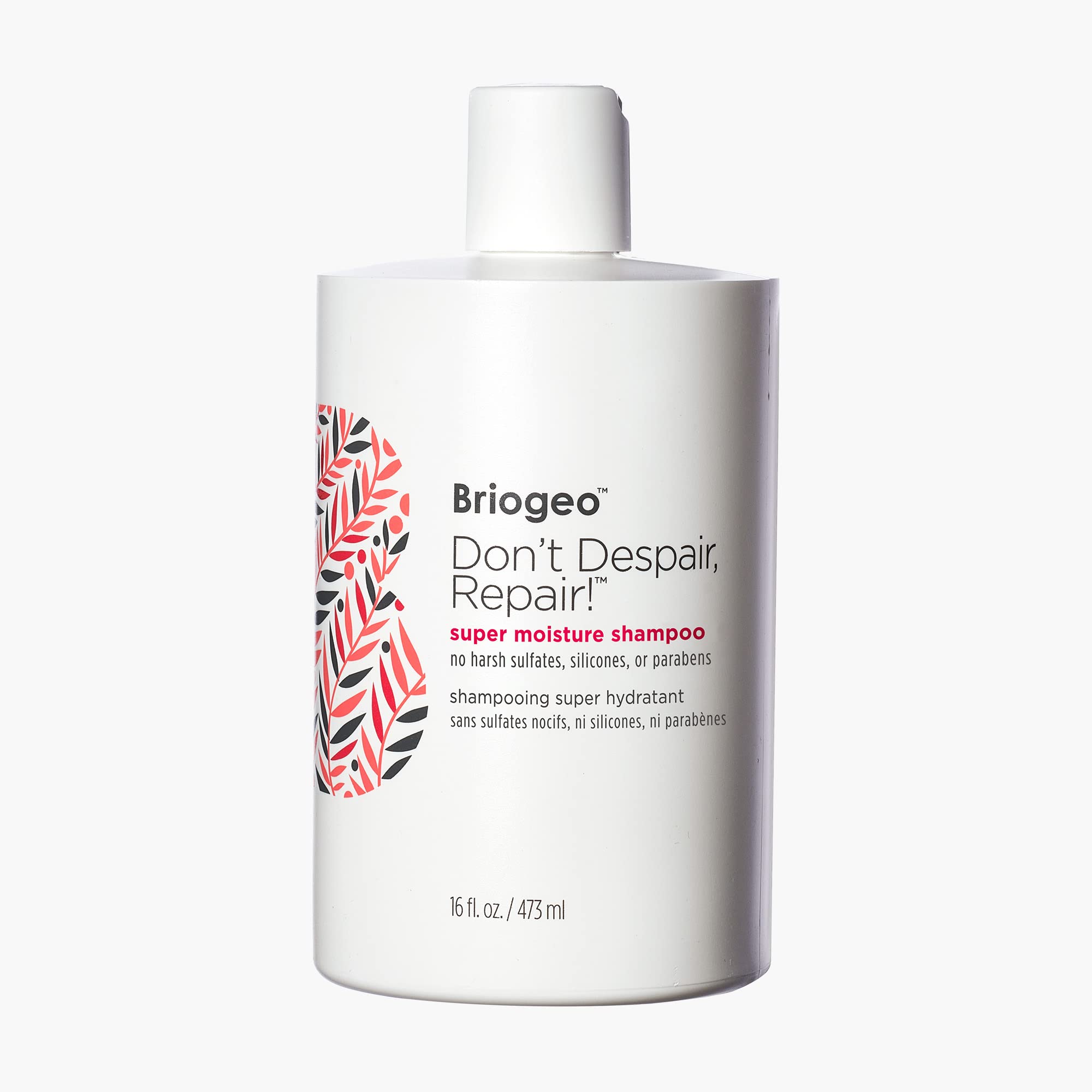 Briogeo Don't Despair, Repair! shampoo bottle delivers moisture for dry hair.