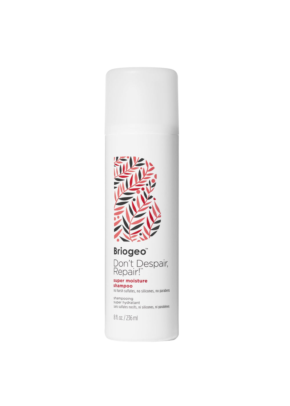 Briogeo Don't Despair Repair shampoo bottle shows hydrating formula for dry hair