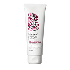 Briogeo Farewell Frizz bottle 4oz shows silicone-free heat protection for smooth, frizz-free styling.