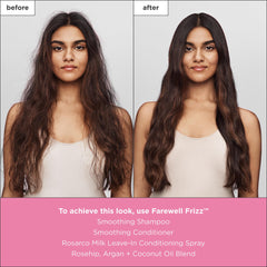 Briogeo Farewell Frizz Shampoo ingredients rosehip argan coconut provide hydration and shine.
