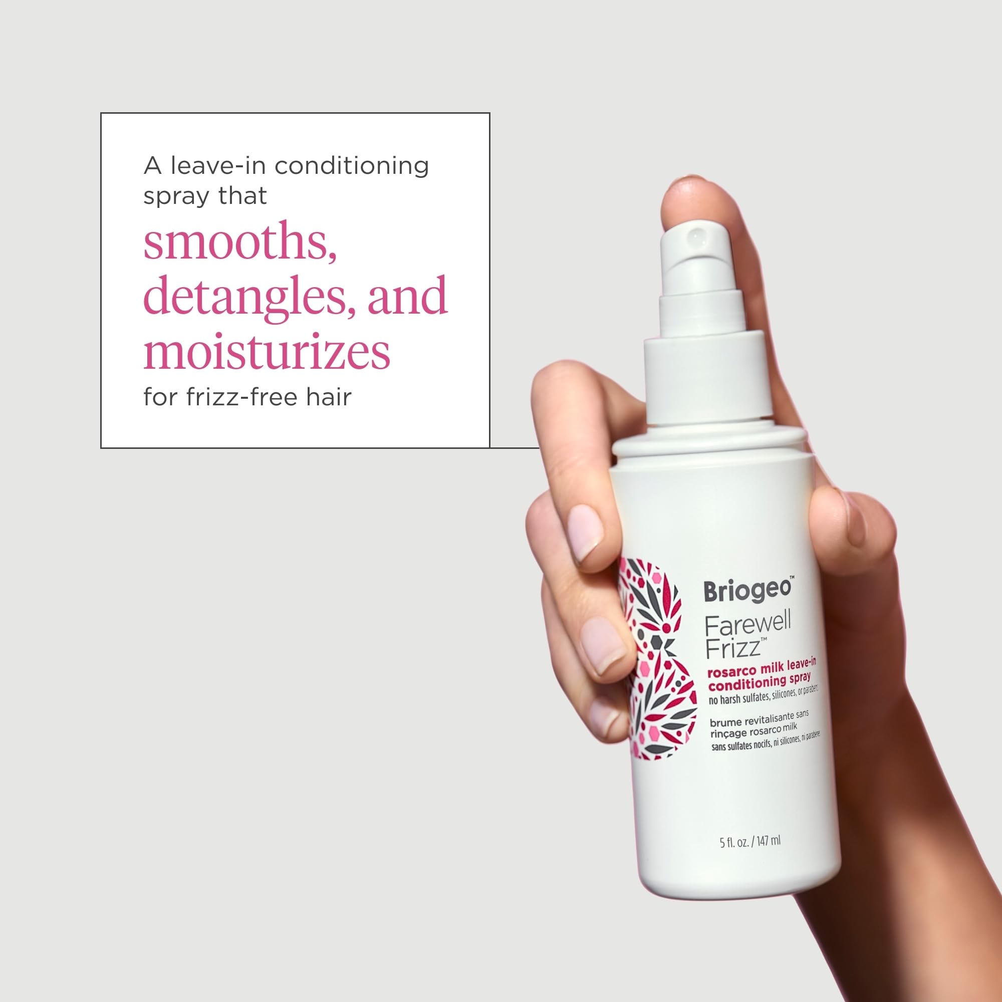 Rosehip oil ingredient in Briogeo formula provides moisture for smooth hair.