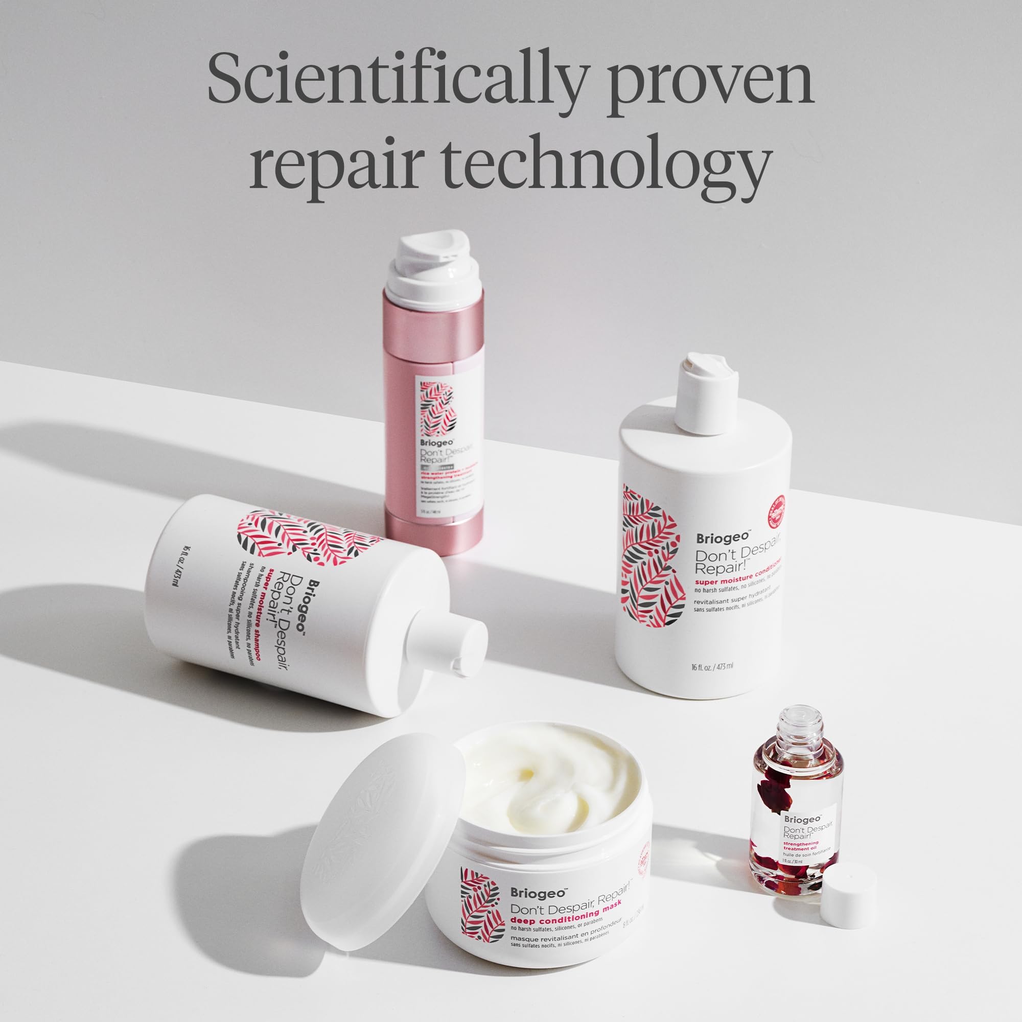 Rosehip oil in Briogeo Don't Despair Repair locks in moisture and reduces frizz
