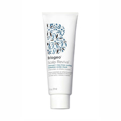 Briogeo Scalp Revival mask tube close-up for soothing scalp hydration.