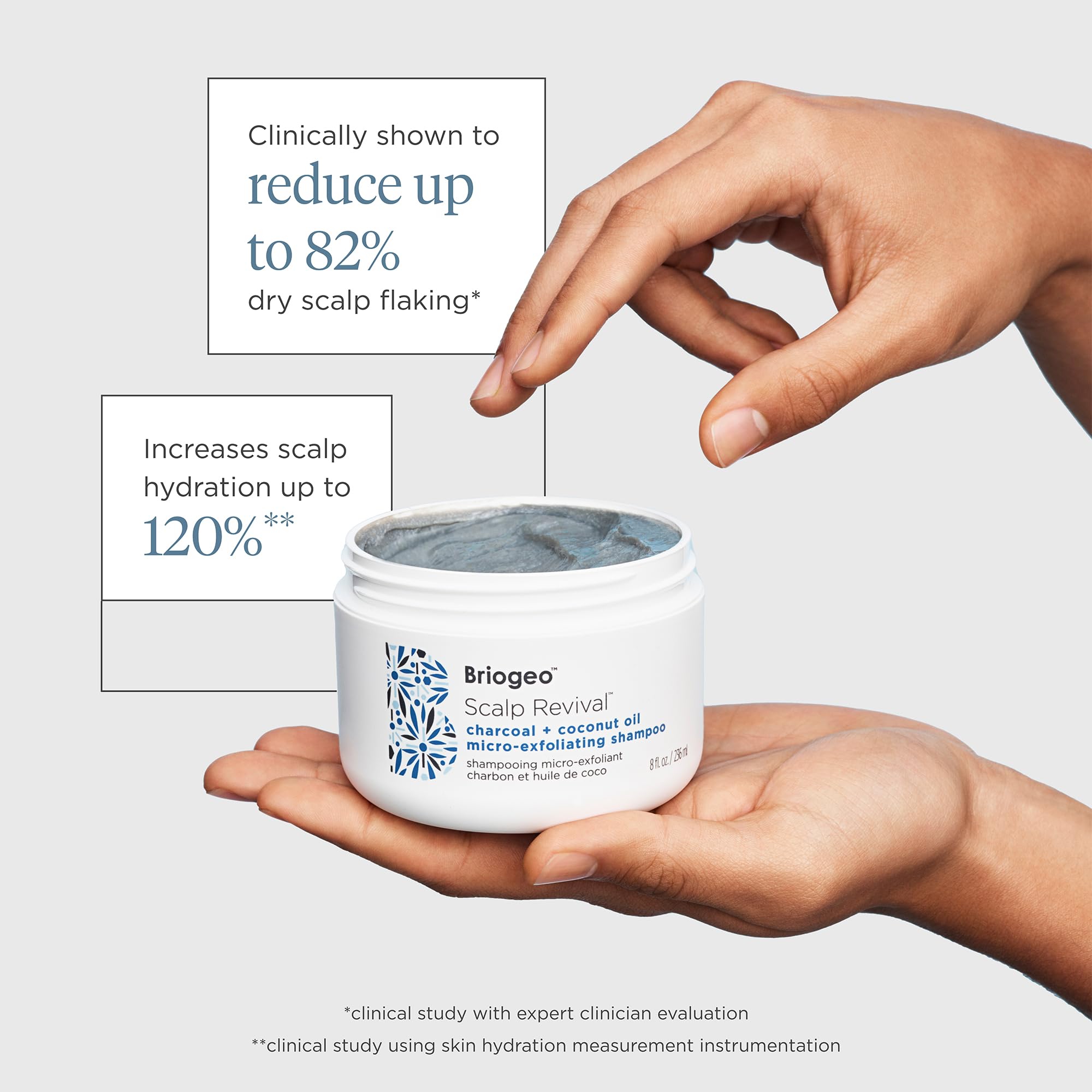 Briogeo Scalp Revival scrub application closeup captures weekly ritual moment