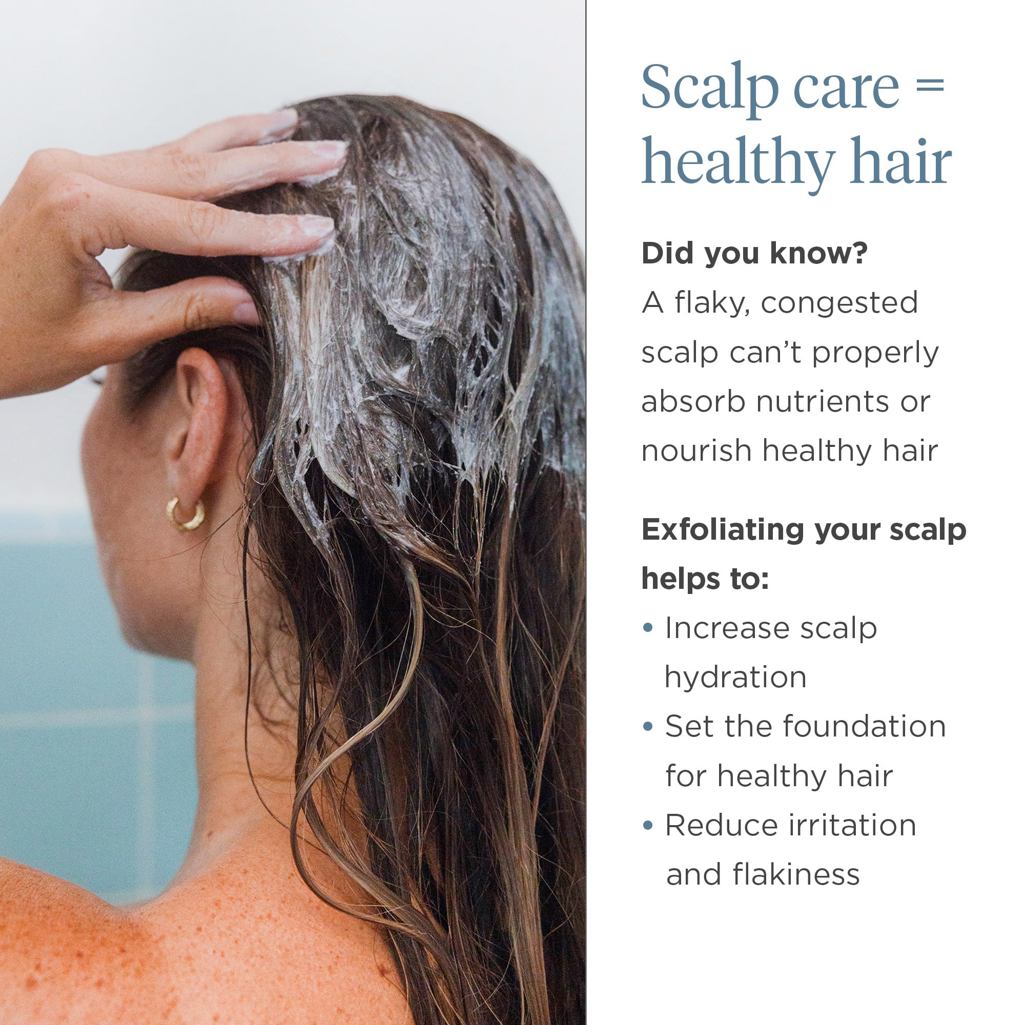 Briogeo Scalp Revival: envase transparente resalta la detox natural.