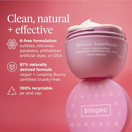 Briogeo Superfoods Acai + Passionfruit mask Leaping Bunny logo closeup confirms cruelty-free status.