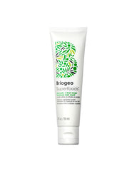 Briogeo Superfoods Avocado + Kiwi Mega Moisture Mask bottle demonstrates deep hydration for dry hair