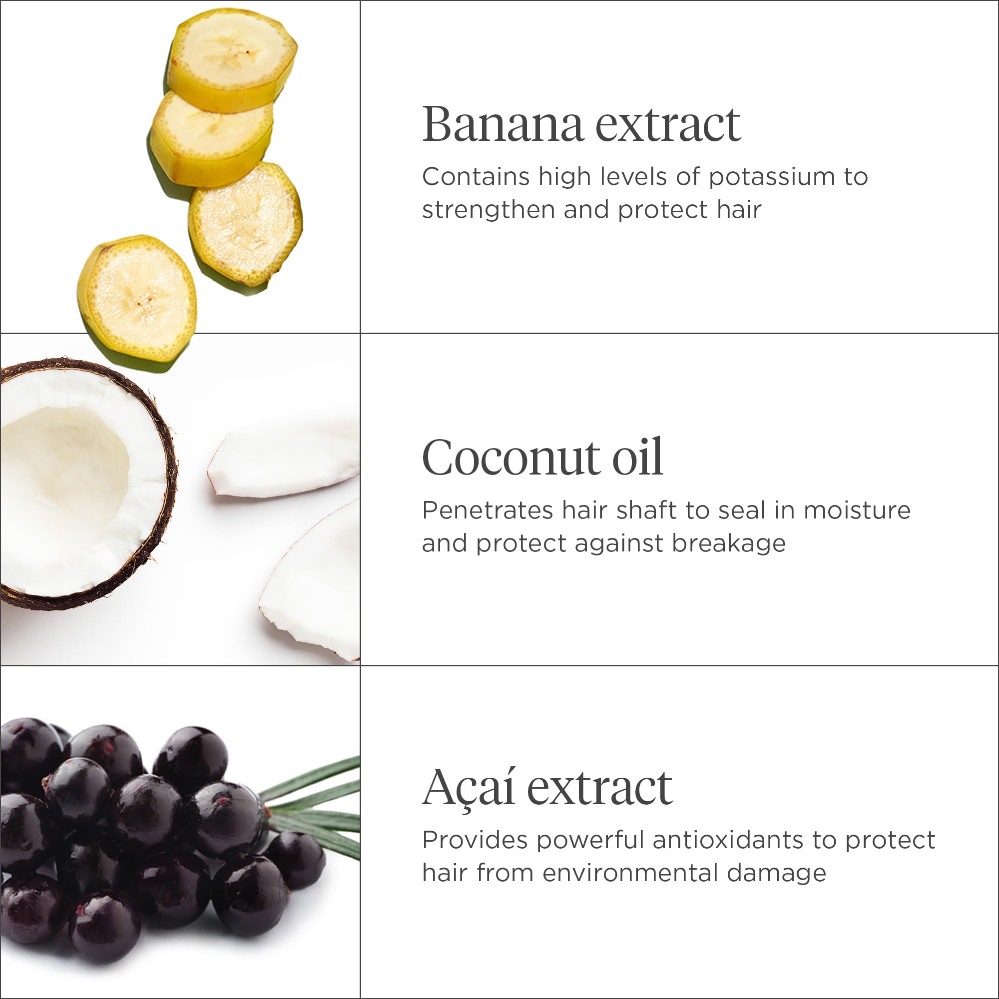 Coconut oil component illustrating moisture sealing benefits for hair.