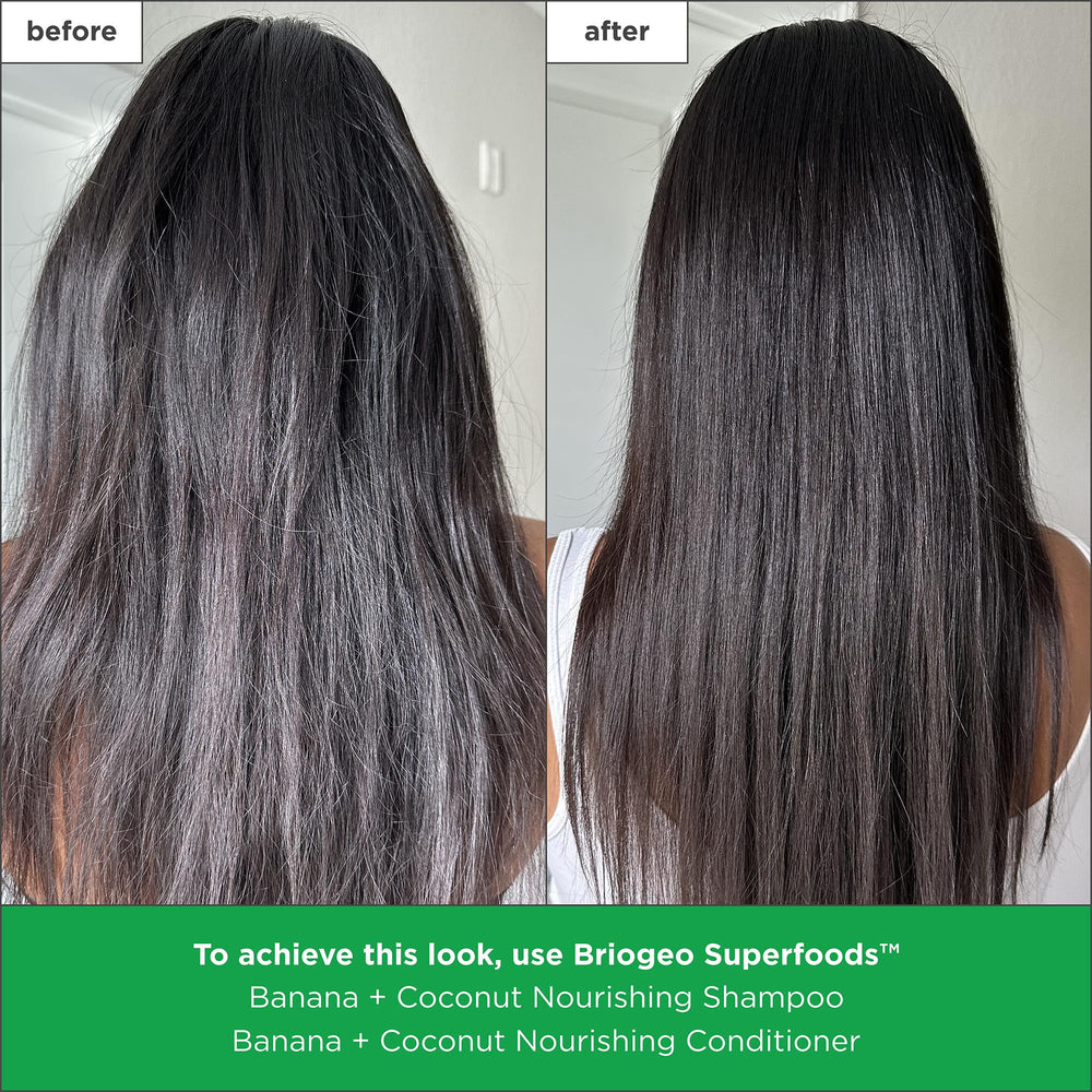 Healthy-looking hair after use showing shine and softness.