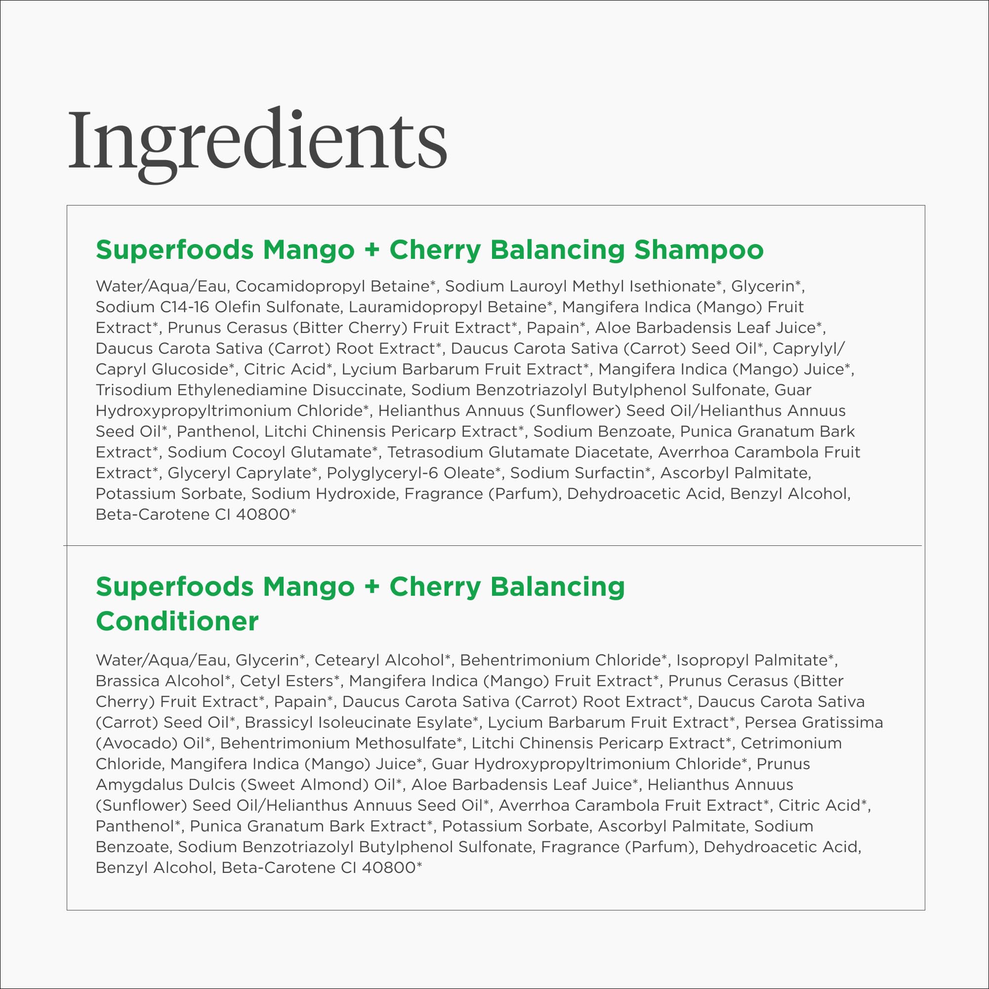 Briogeo Mango-Cherry hair after-use shine depiction.