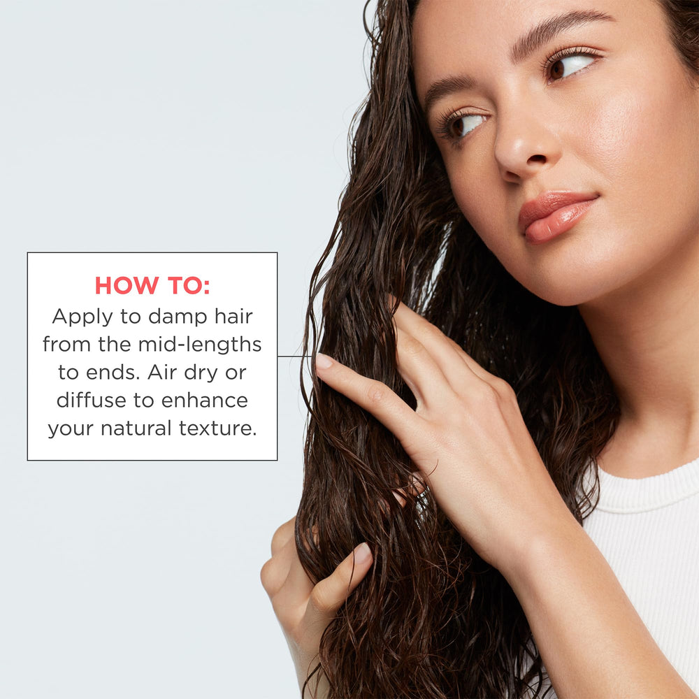 Briogeo Weightless finish; fingers through hair