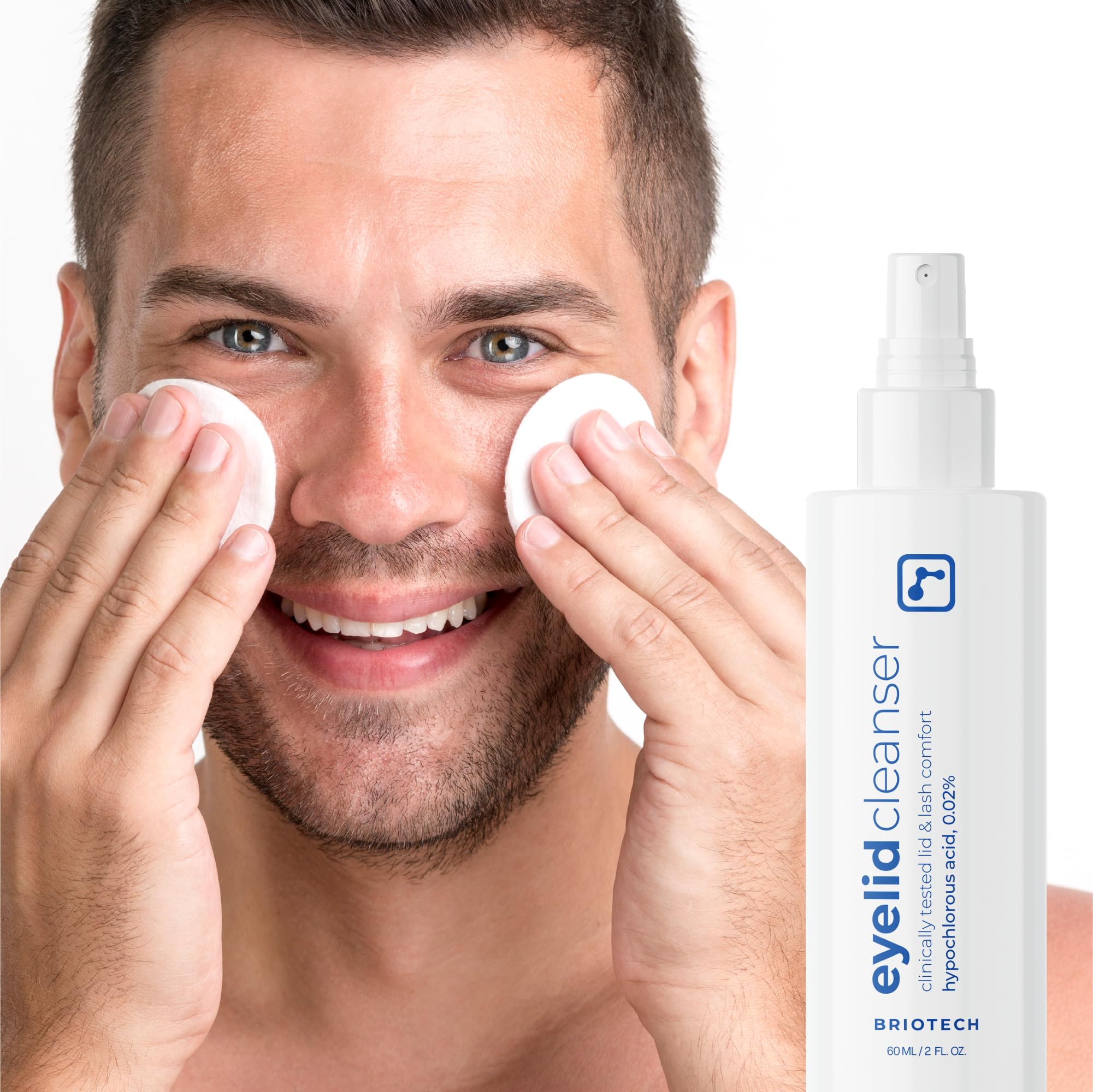 BRIOTECH Eyelid Cleanser ingredients water and salt highlight HOCl purity