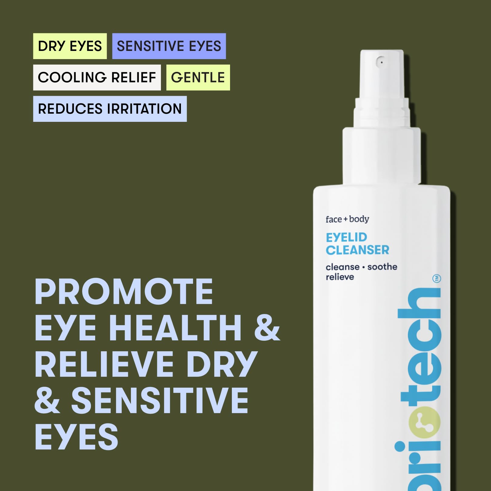 BRIOTECH Eyelid Cleanser spray-mist for quick cleansing on lids.