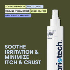 BRIOTECH Pierce Spray pump dispensing 1-2 pumps onto a sterile swab for targeted use