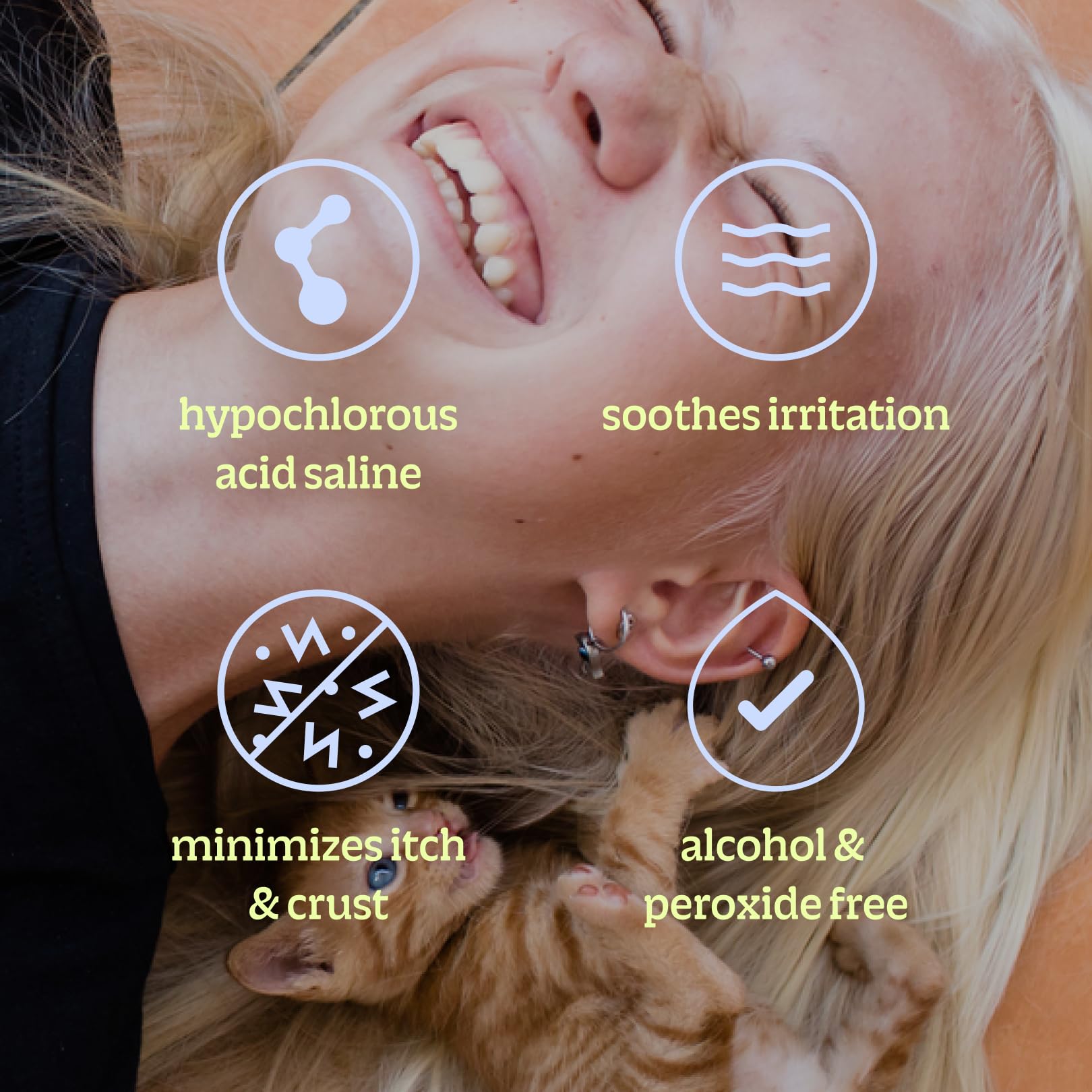 BRIOTECH Pierce Spray air-drying on a clean piercing area for quick, rinse-free care