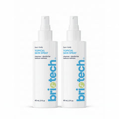 BRIOTECH Topical Skin Spray front view bottle, travel-friendly 2 oz size for on-the-go skincare.