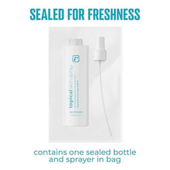 BRIOTECH Topical Skin Spray mist dispense shows easy full-body application.