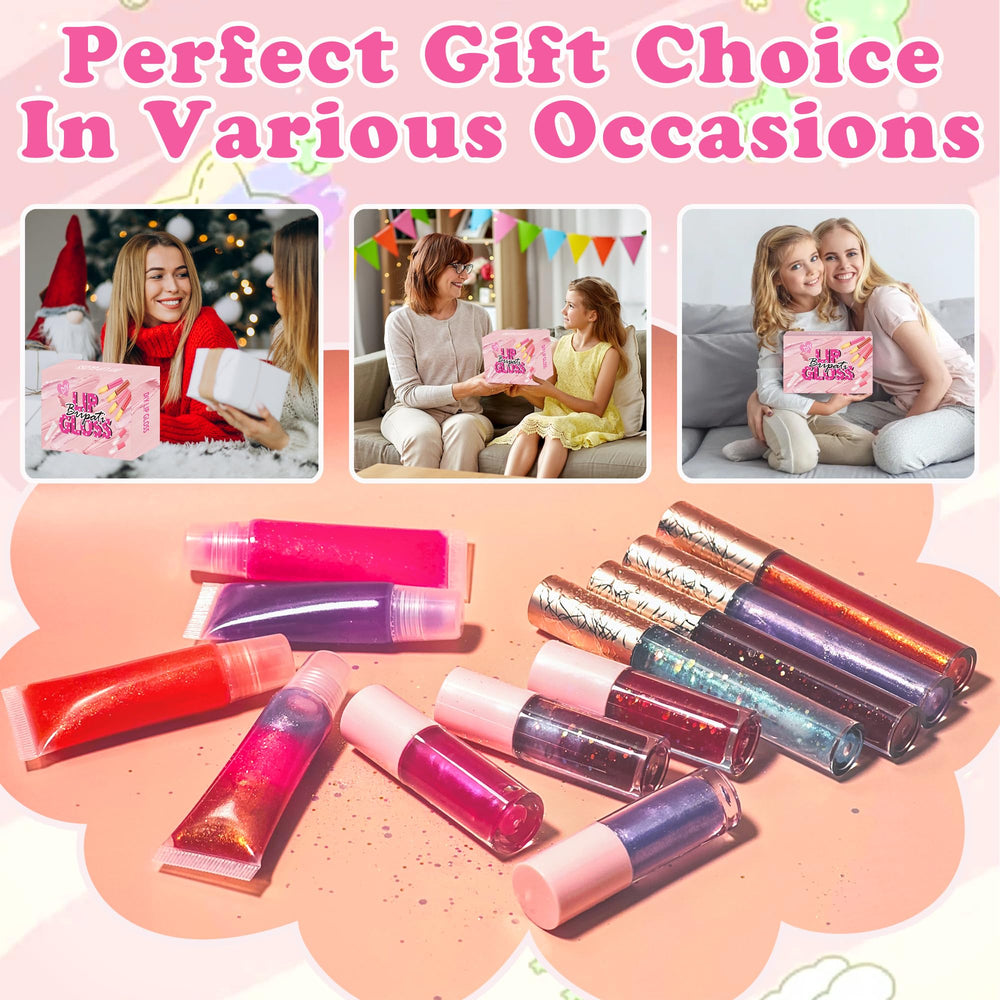 BRIPATI diy lip gloss glitter powder container emphasizes shimmering accents for customization.