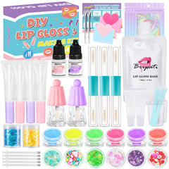 BRIPATI DIY Lip Gloss Kit packaging shows all-in-one tools for at-home customization.
