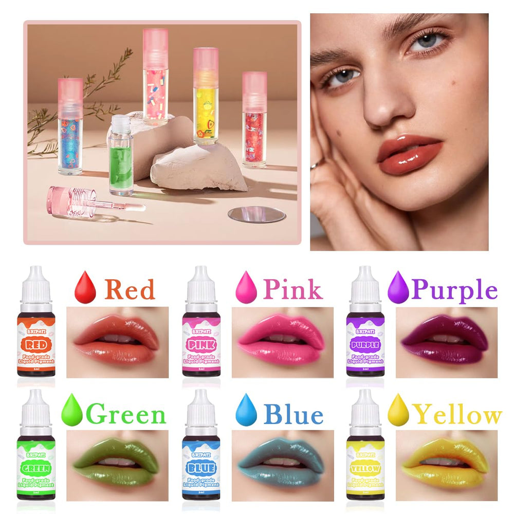 BRIPATI DIY lip gloss pigments provide rich color options for personalized shades.