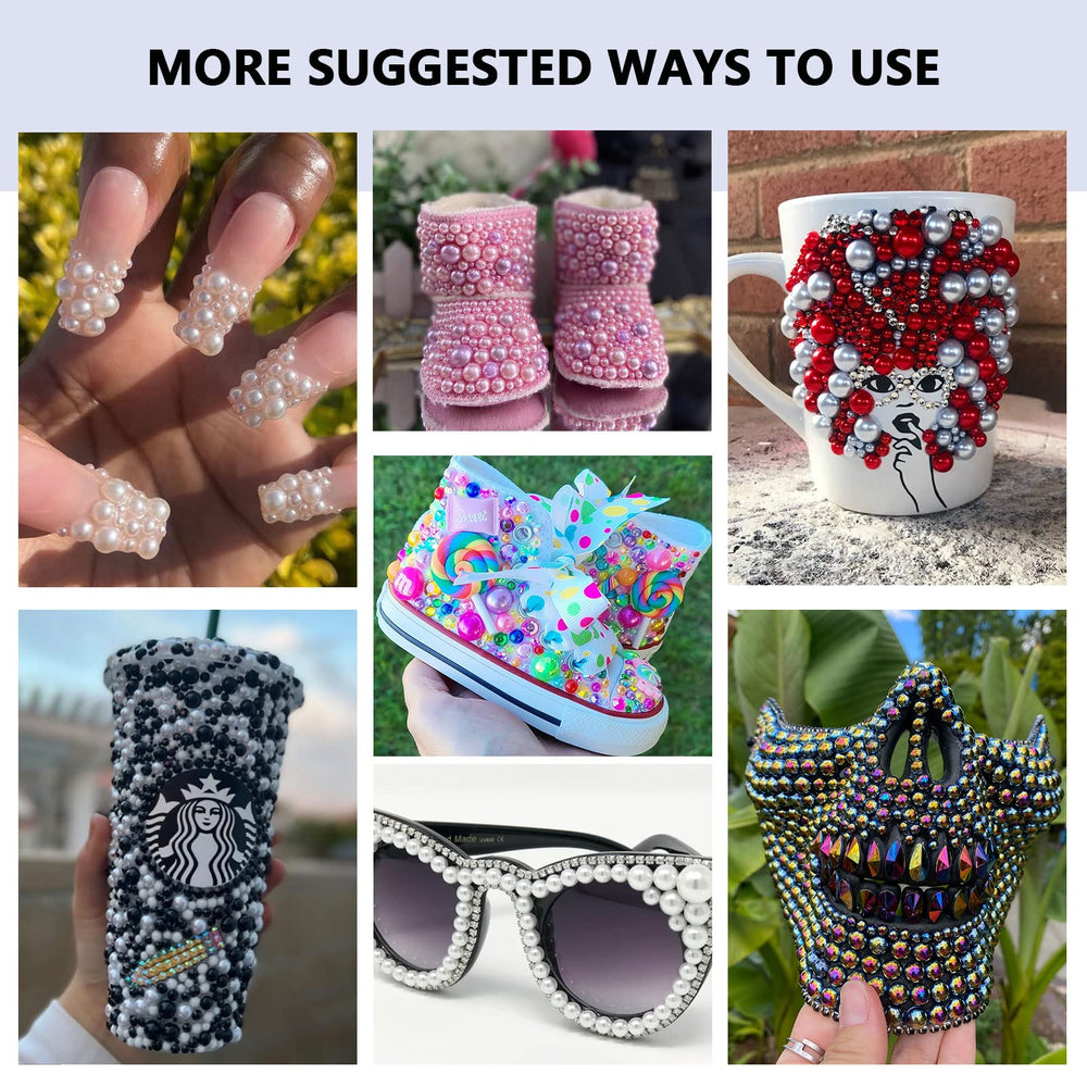 Briskbloom mixed pearls and rhinestones close-up inspiring craft ideas and DIY projects.