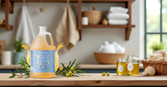 Brittanie's Thyme castile soap used as dish soap for eco-friendly cleaning