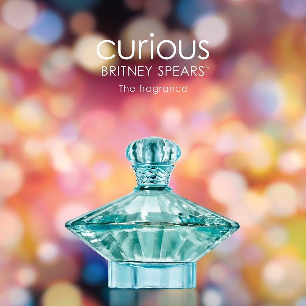 Britney Spears Curious spray bottle in hand, travel-ready scent