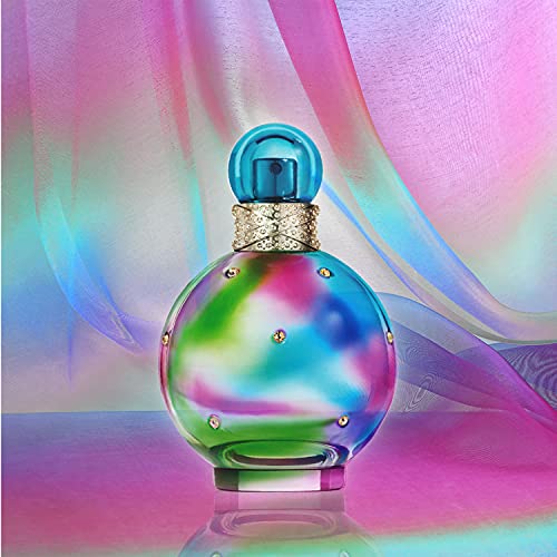 Britney Spears Festive Fantasy EDT bottle top close-up showing easy spray application.