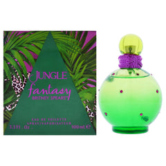 Britney Spears Jungle Fantasy bottle with green shades for a tropical mood you can wear daily.