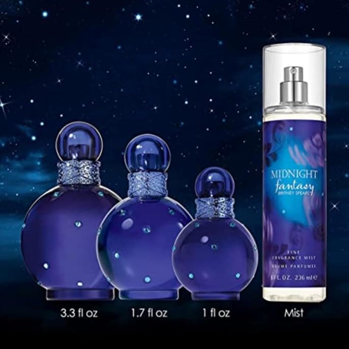 Britney Spears Midnight Fantasy display on elegant fragrance shelf