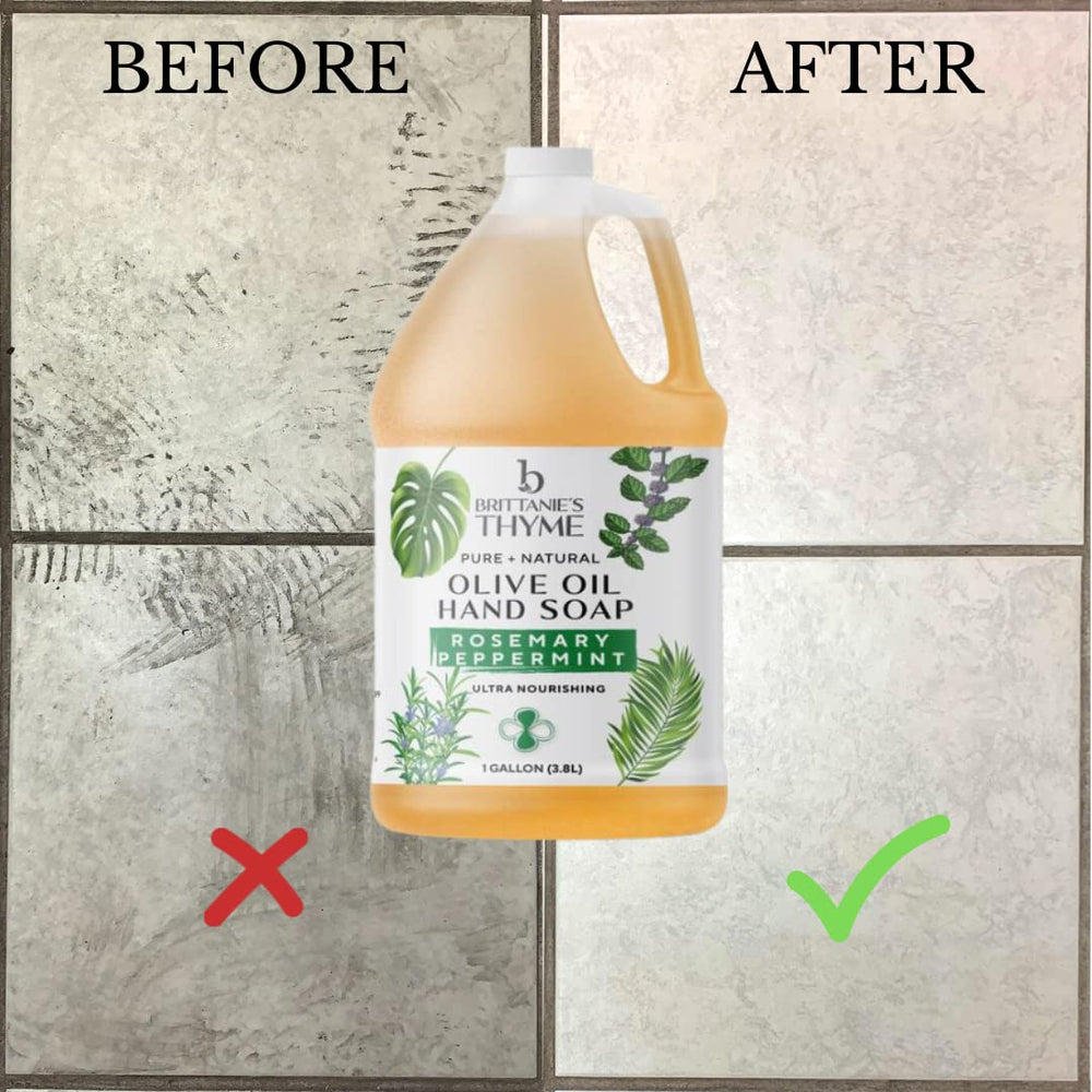 Gentle cleansing for skin with Brittanie's Thyme castile soap, safe for sensitive skin.