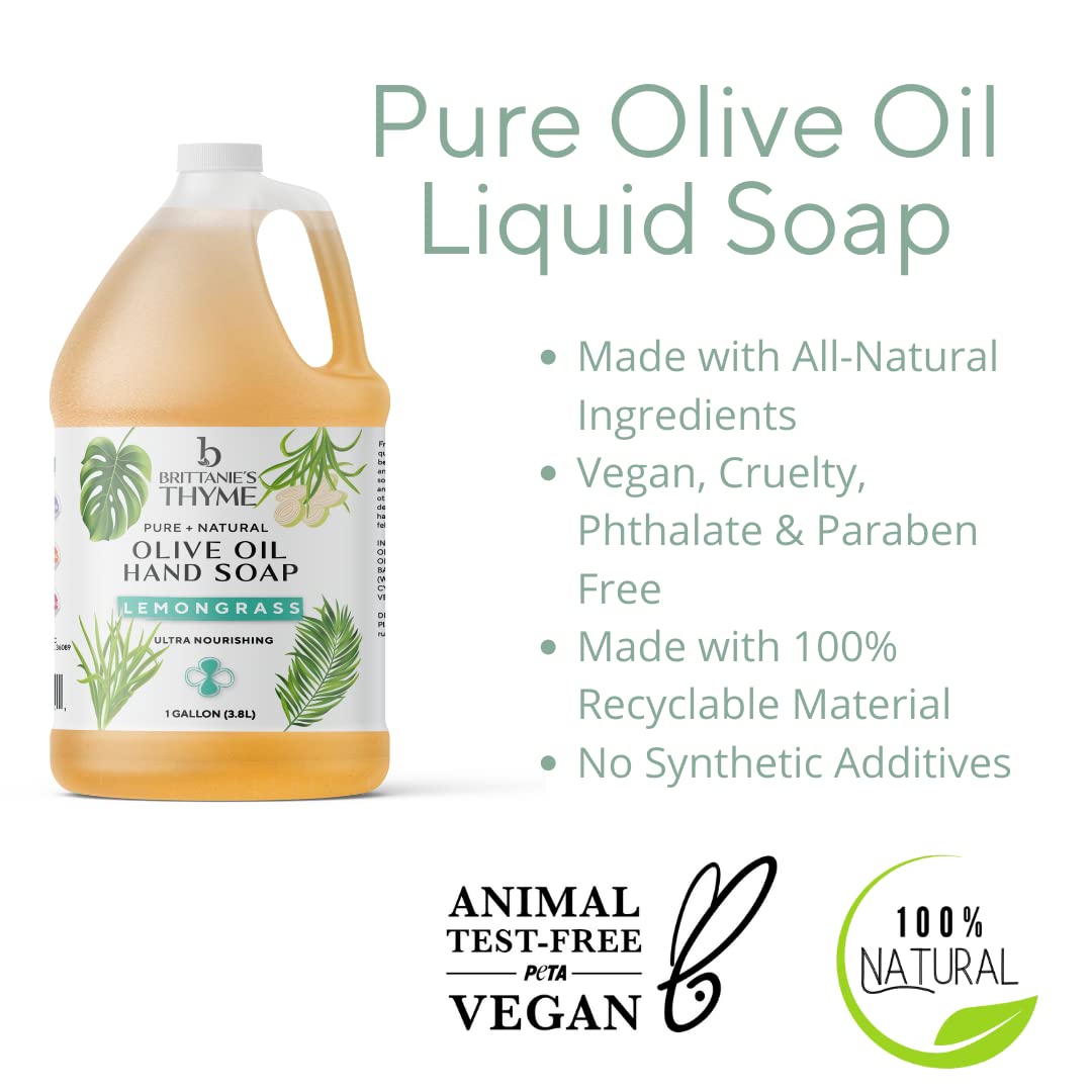 Brittanie's Thyme Pure Castile Soap Lemongrass foaming hand soap ready for use