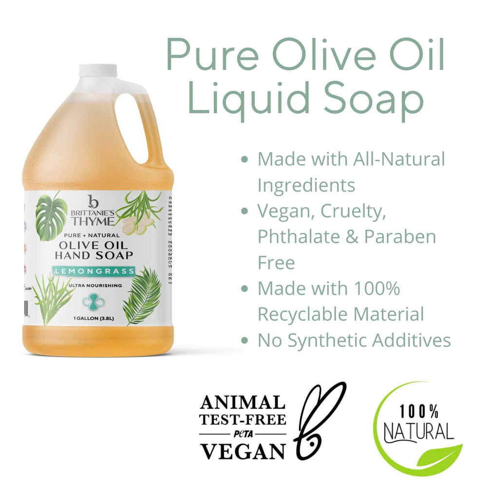 Brittanie's Thyme Pure Castile Soap Lemongrass foaming hand soap ready for use