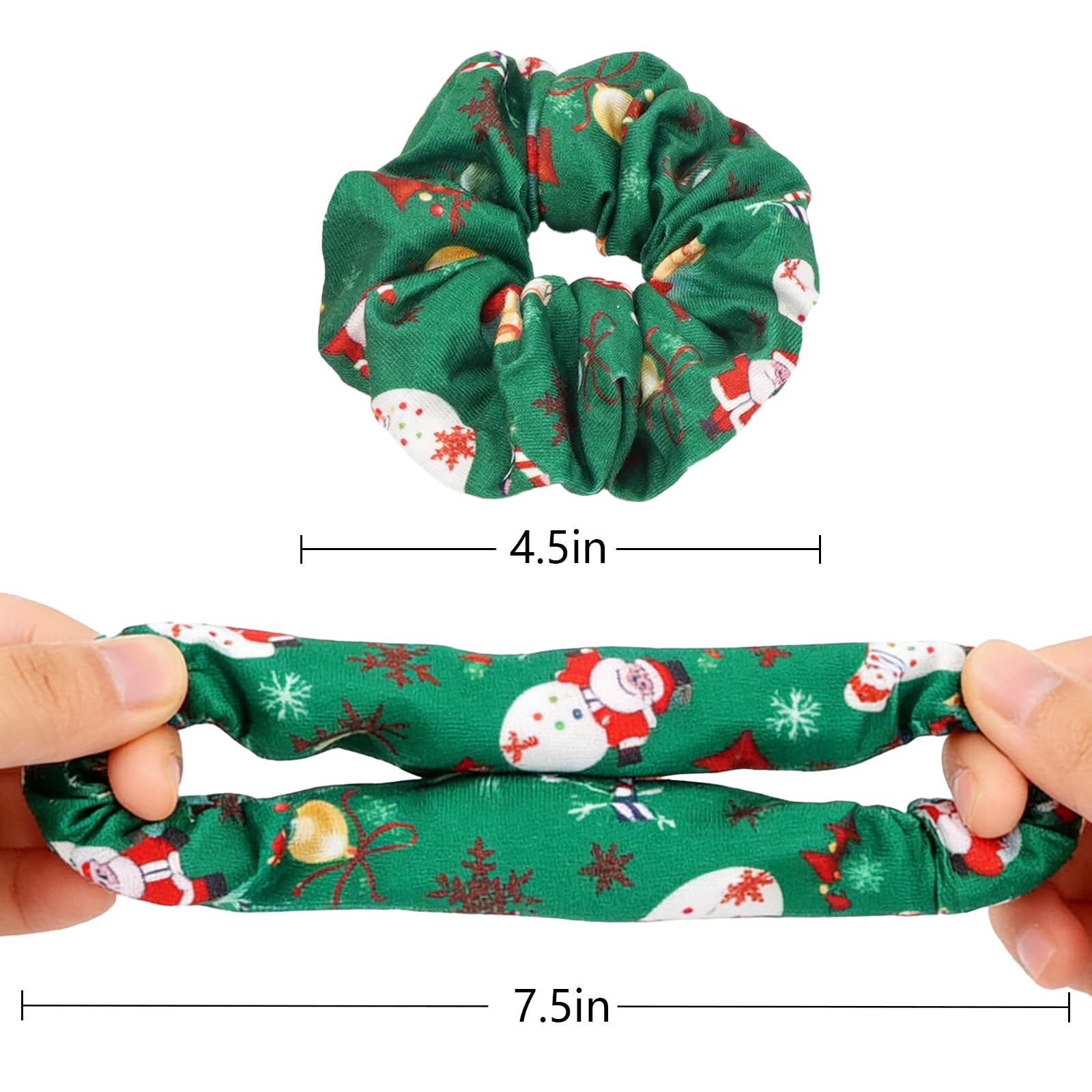 Briutn Christmas scrunchies white winter motifs with ice skates for chic seasonal ponytails