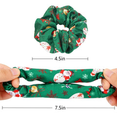 Briutn Christmas scrunchies white winter motifs with ice skates for chic seasonal ponytails