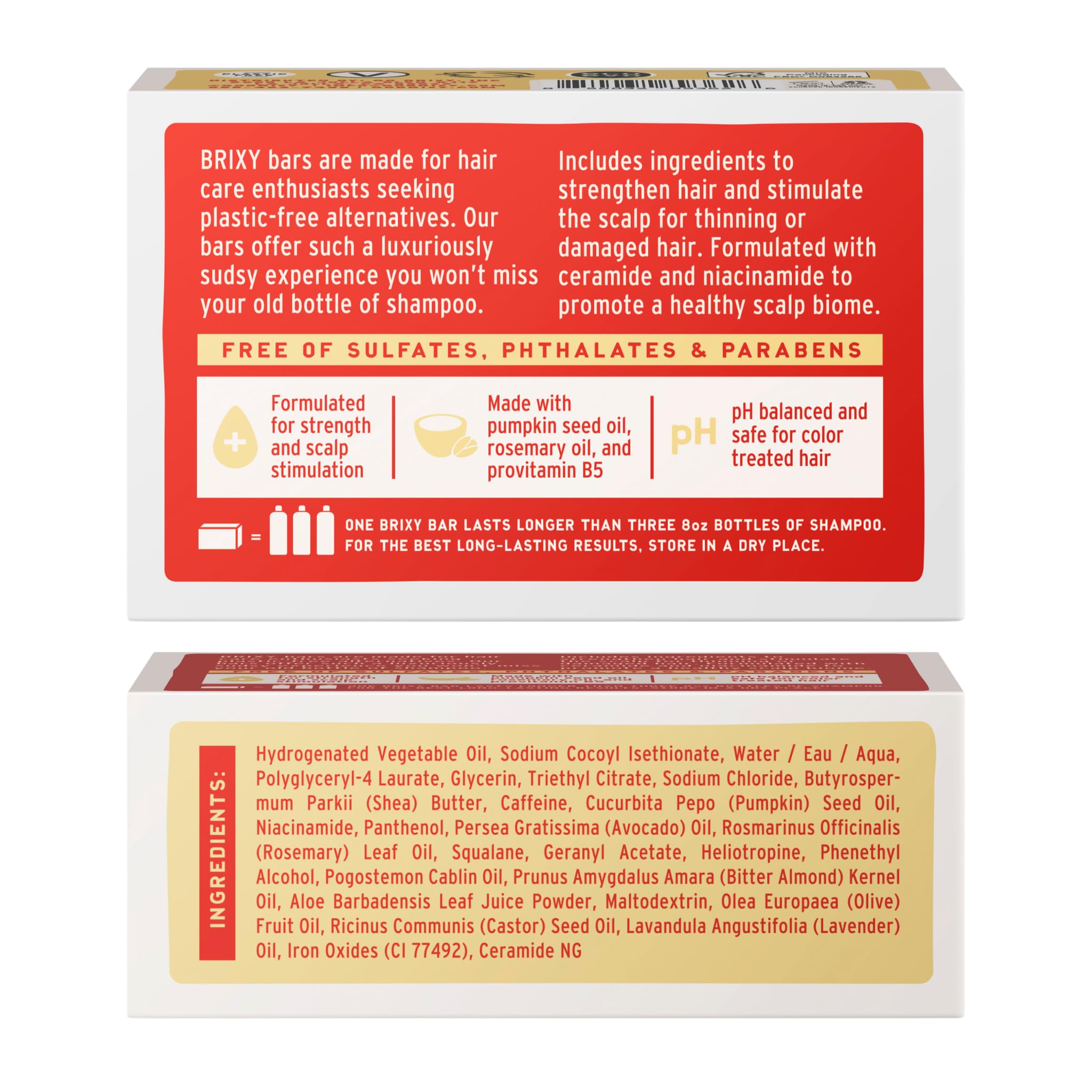 BRIXY Strengthening Shampoo Bar vegan and cruelty-free formula.