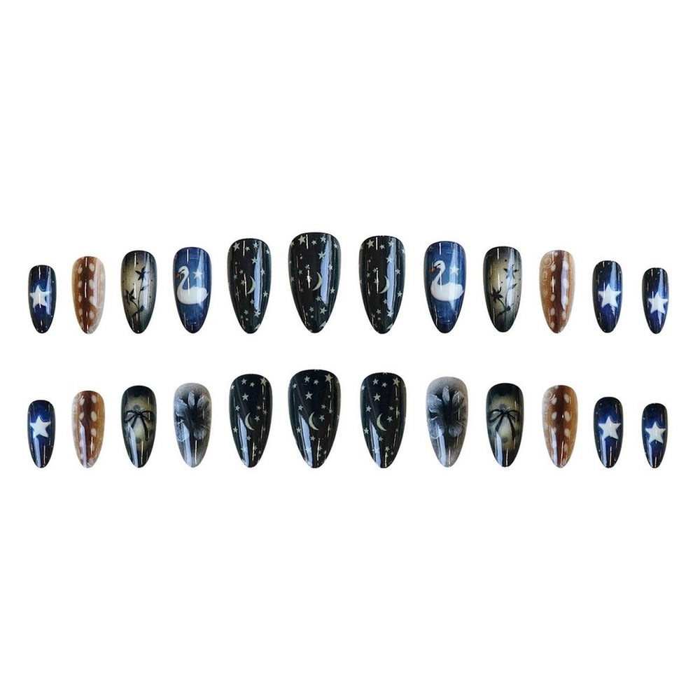 BRKYKGK almond press-on nails package shows complete DIY manicure kit