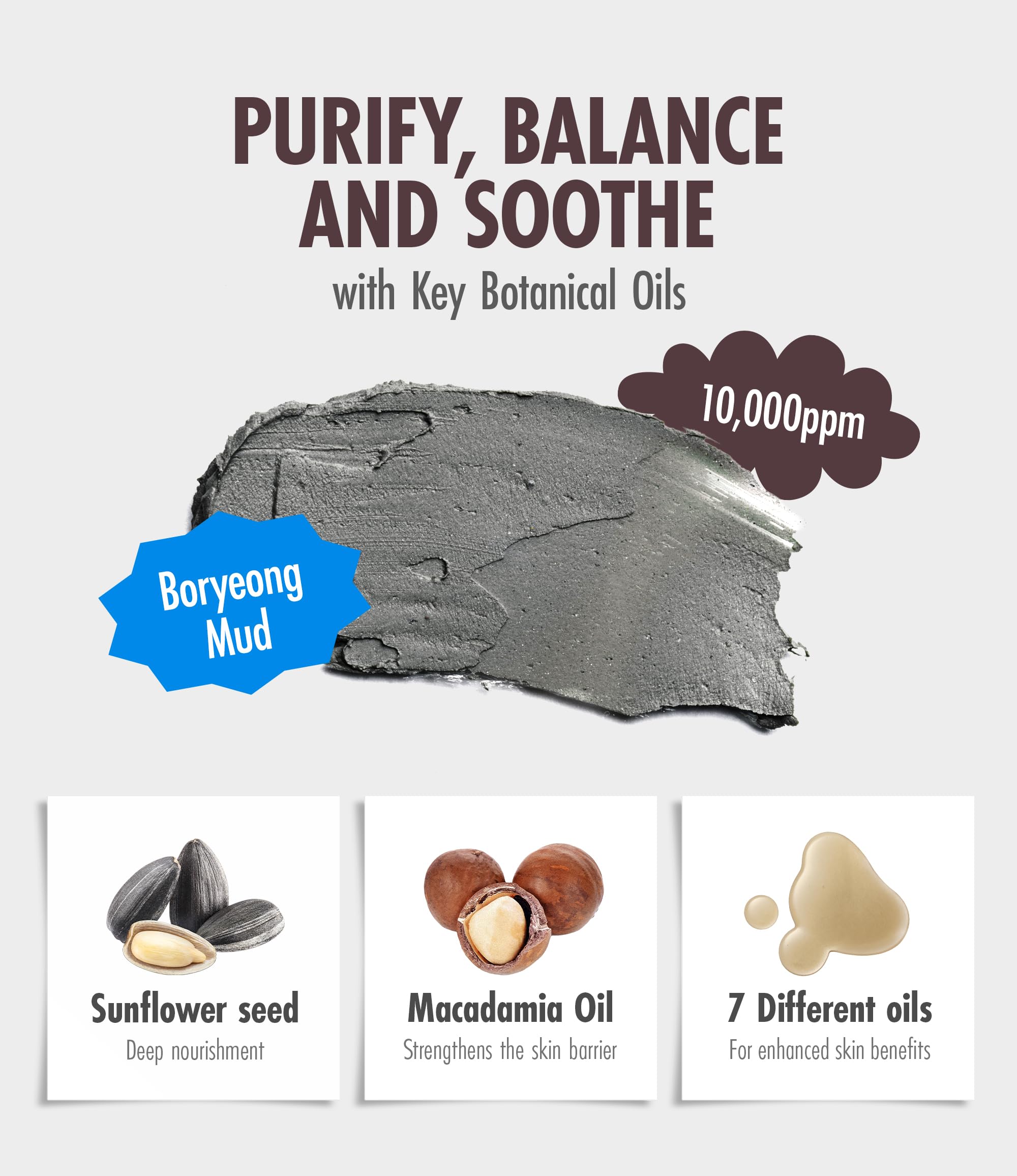 BRMUD Deep Melting Mud Pore Cleansing Oil mud texture swirl ready for pore purification