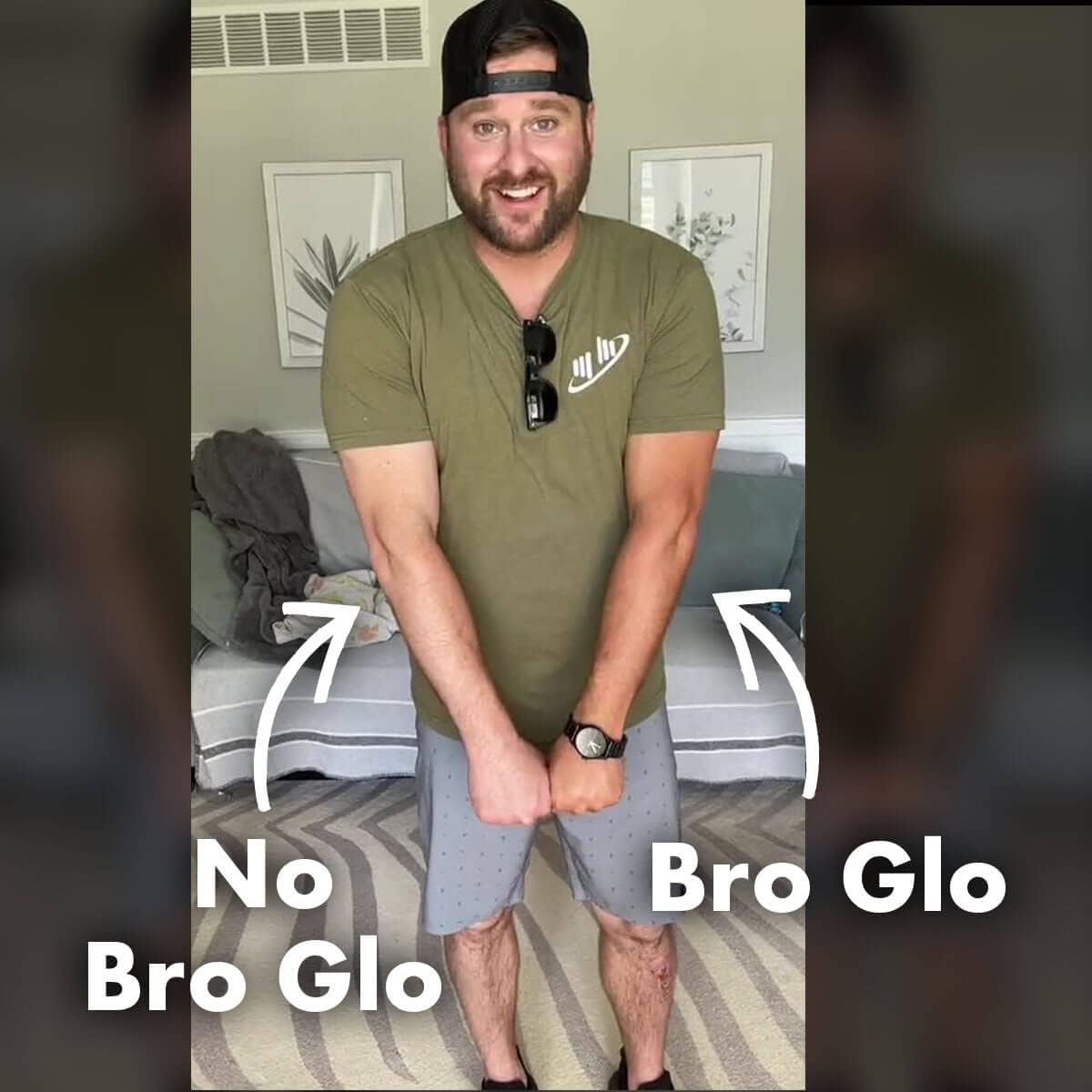 Bro Glo self-tanner drying quickly on skin for fast absorption