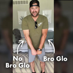 Bro Glo self-tanner drying quickly on skin for fast absorption